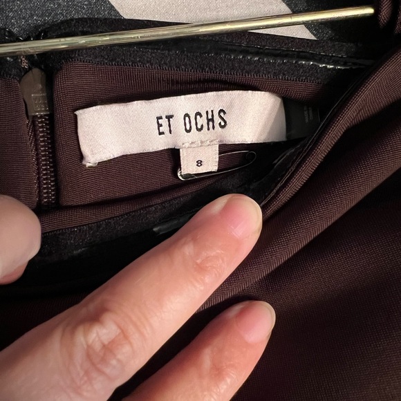 et Ochs Women's Jackie Scarf Neck Midi Dress - Brown - Size 8- Dark - Picture 11 of 11